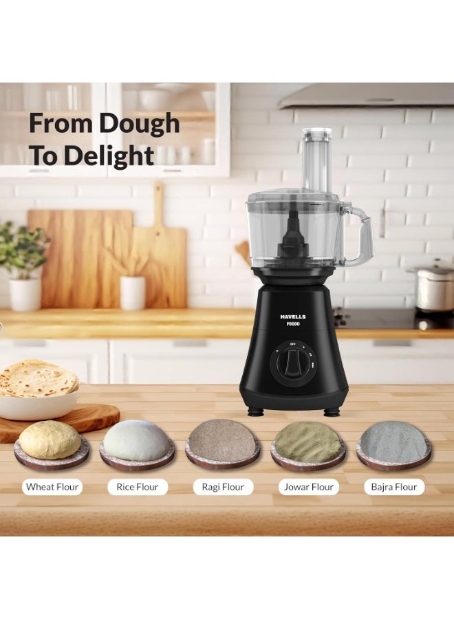 هافلز Havells Foodo 750 Watt Mixer Grinder with 5 Jars | Includes Food Processor Jar with Dual Pusher | 14-in-1 Functionality | Rust-Resistant 304 SS Blades | Storage Box | 5-Year Motor Warranty (Black) - Image 4
